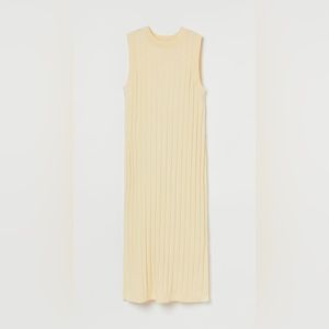 H&M rib-knit dress light yellow